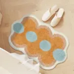 Soft geometric design bathroom mat