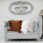 Soft linen ruffle cushion cover