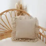 Soft linen ruffle cushion cover