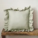 Soft linen ruffle cushion cover