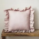Soft linen ruffle cushion cover