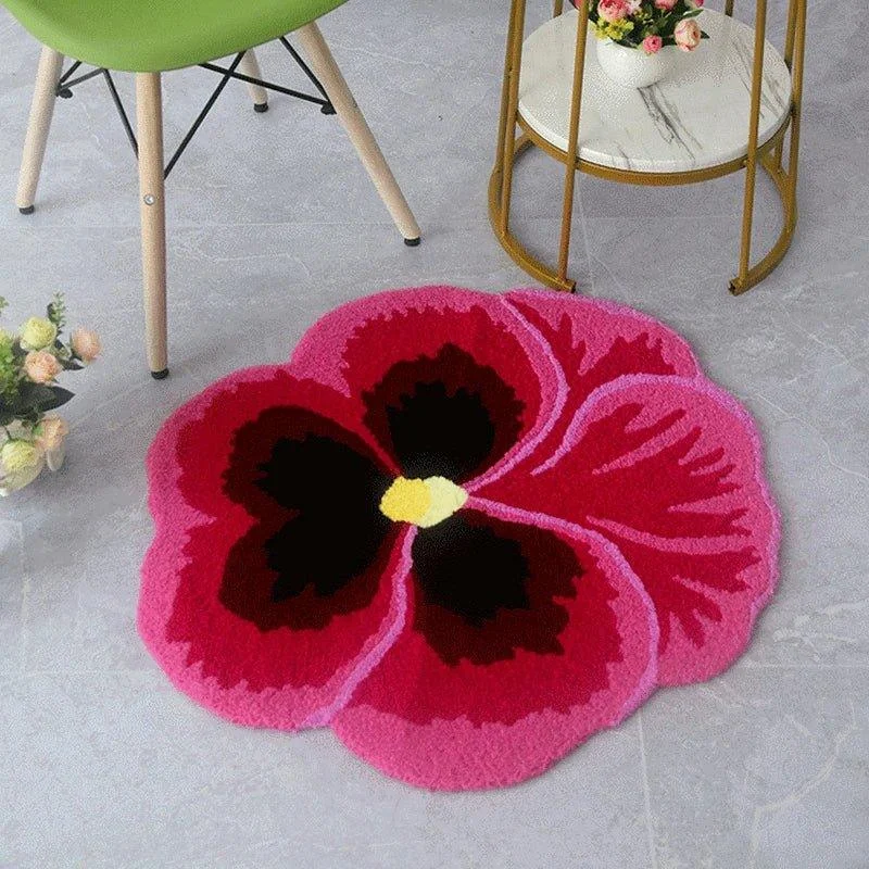 Soft Pansy Design Non Slip Bathmat 682444