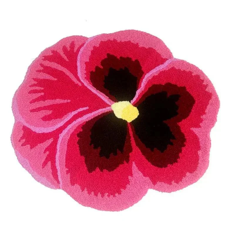 Soft Pansy Design Non Slip Bathmat 690917