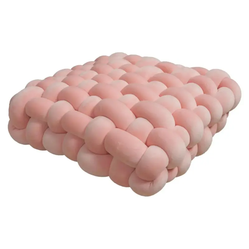 Soft plush crocheted knot sofa cushion