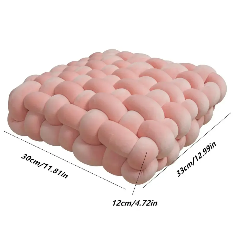 Soft plush crocheted knot sofa cushion
