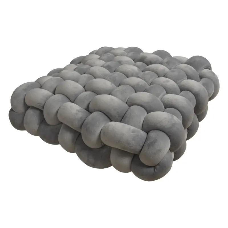Soft plush crocheted knot sofa cushion