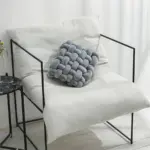 Soft plush crocheted knot sofa cushion