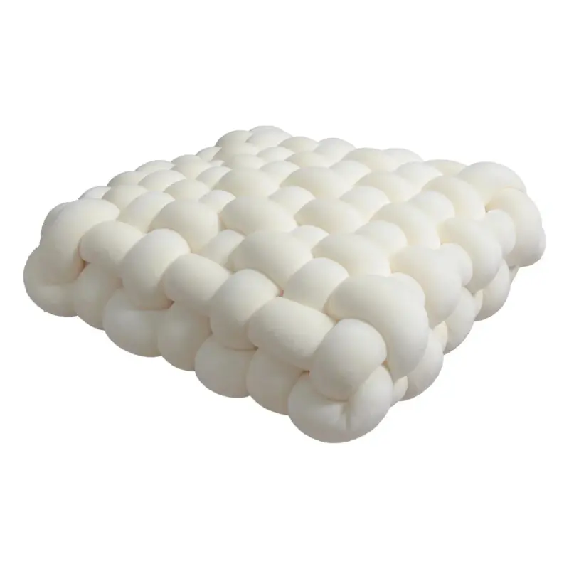 Soft plush crocheted knot sofa cushion