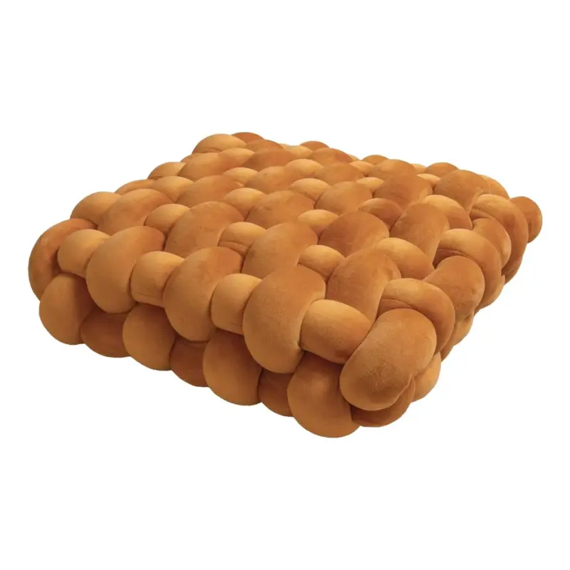 Soft plush crocheted knot sofa cushion