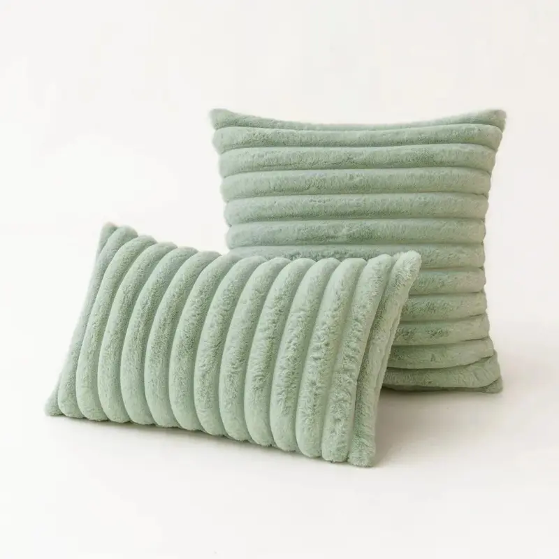 Soft plush pastel cushion cover
