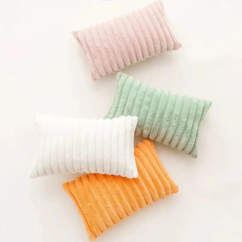 Soft plush pastel cushion cover