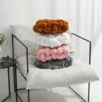Soft plush square knot cushion