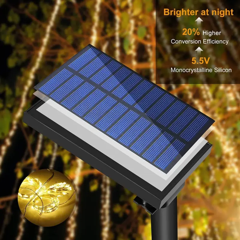 Solar curtain lights outdoor