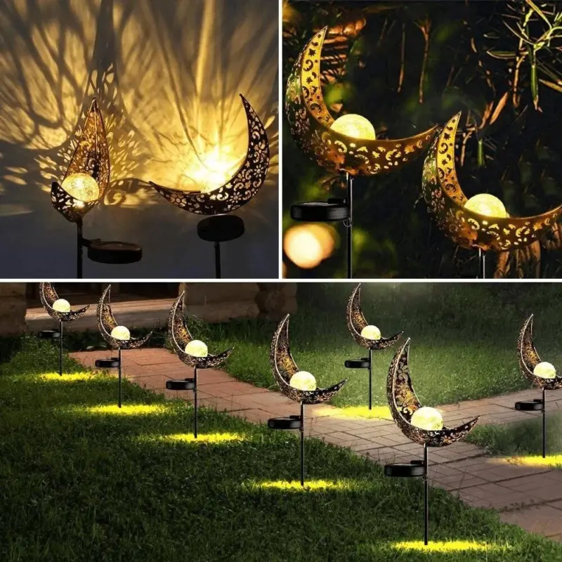 Solar outdoor half moon light