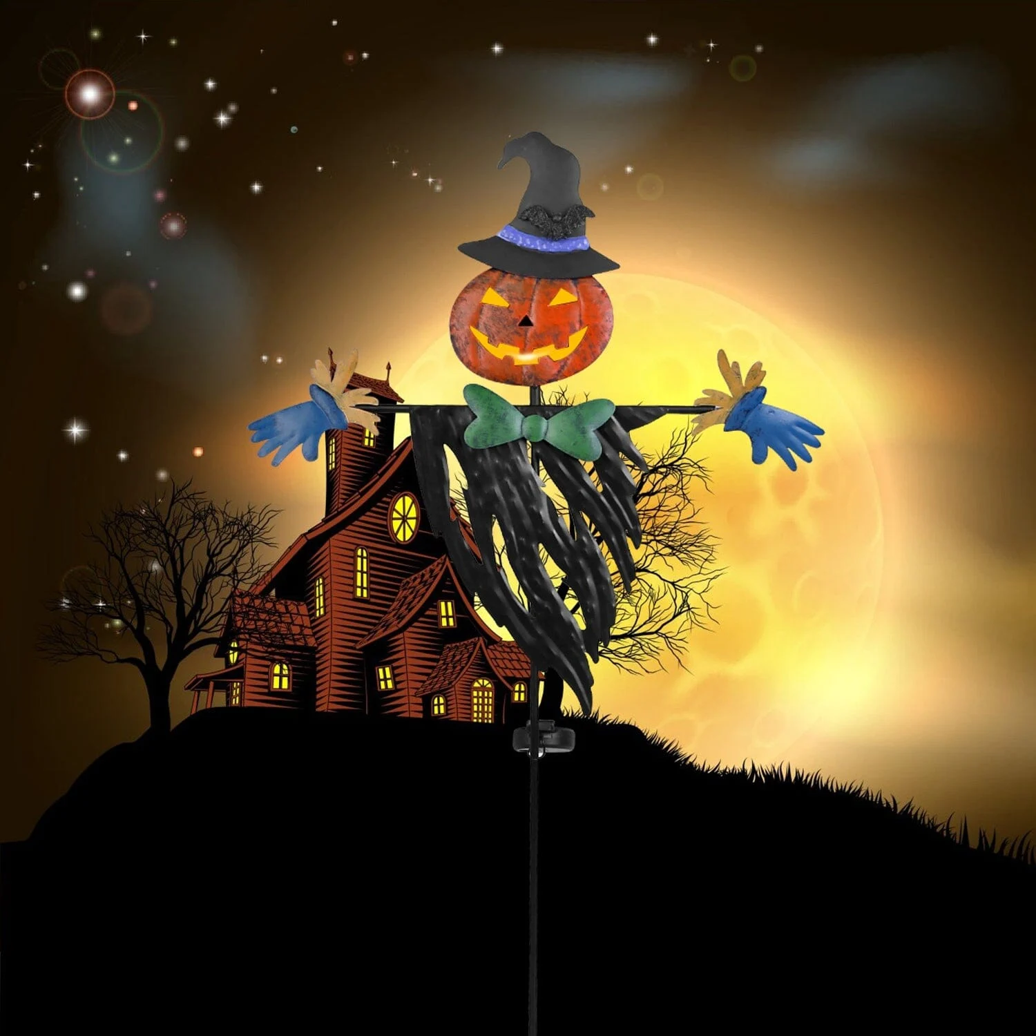 Solar Powered Scarecrow Shape Stake Light Halloween Decoration Holiday Decor Apparel Dailysale 873454