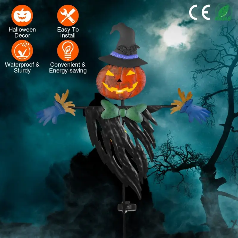 Solar powered scarecrow shape stake light halloween decoration holiday decor apparel dailysale