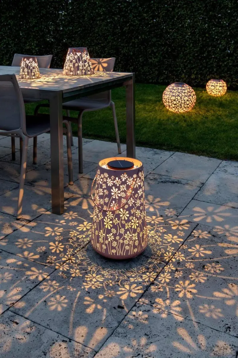 Solarlampe daisy altrosa 46x28cm