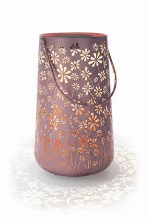 Solar Lantern - Antic Daisy - Old Pink - Vintage Garden Decoration
