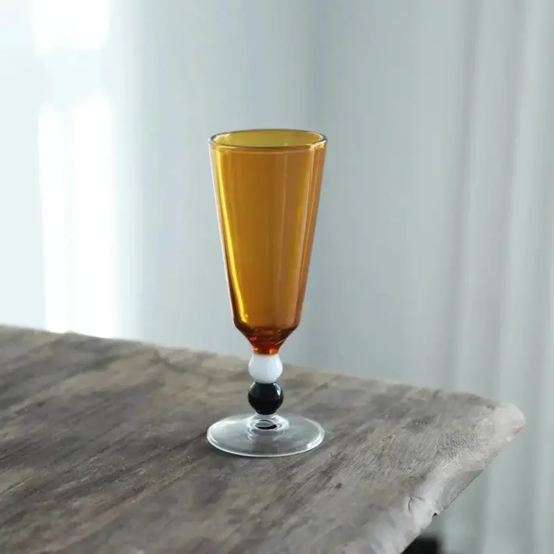 Solid colour beaded stem glass