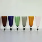 Solid colour beaded stem glass