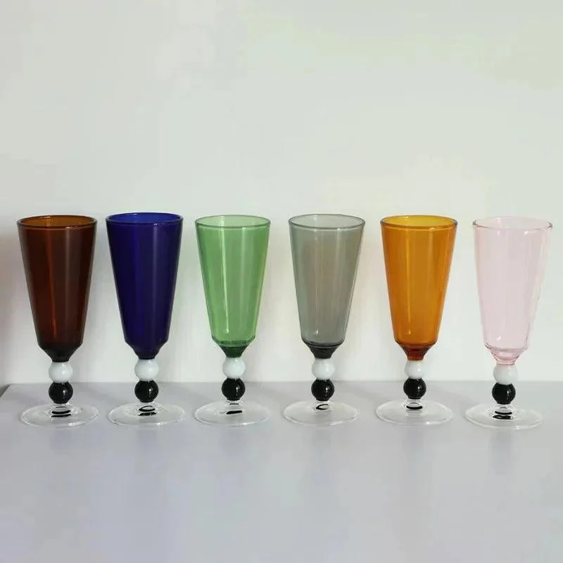 Solid Colour Beaded Stem Glass 115366