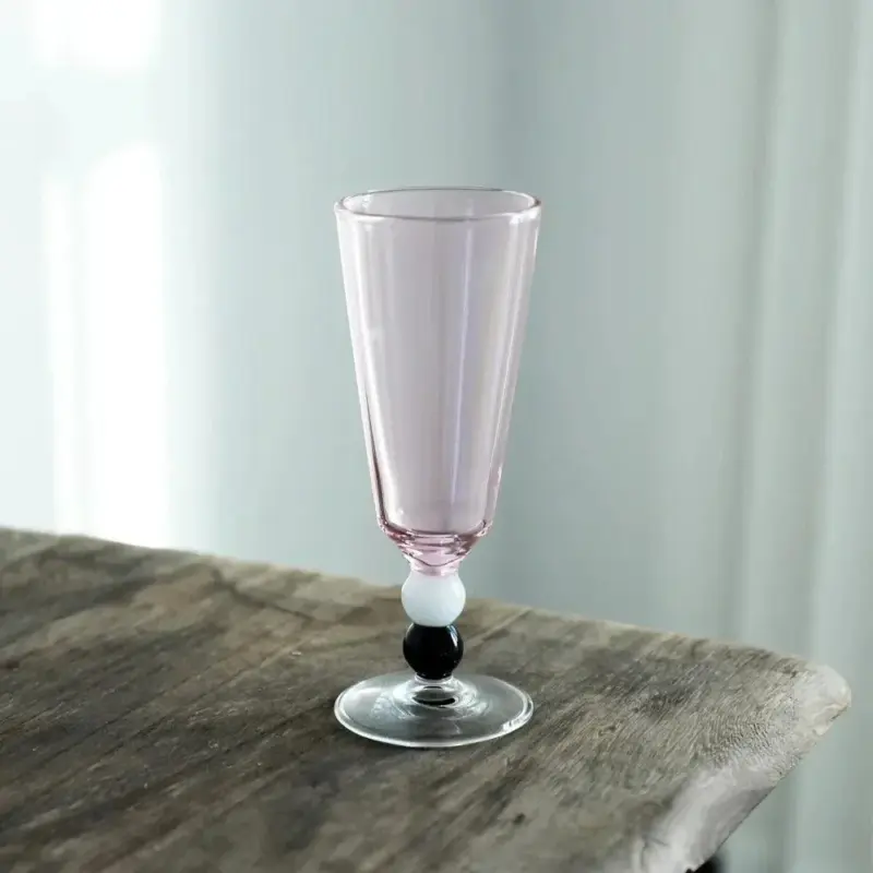 Solid colour beaded stem glass