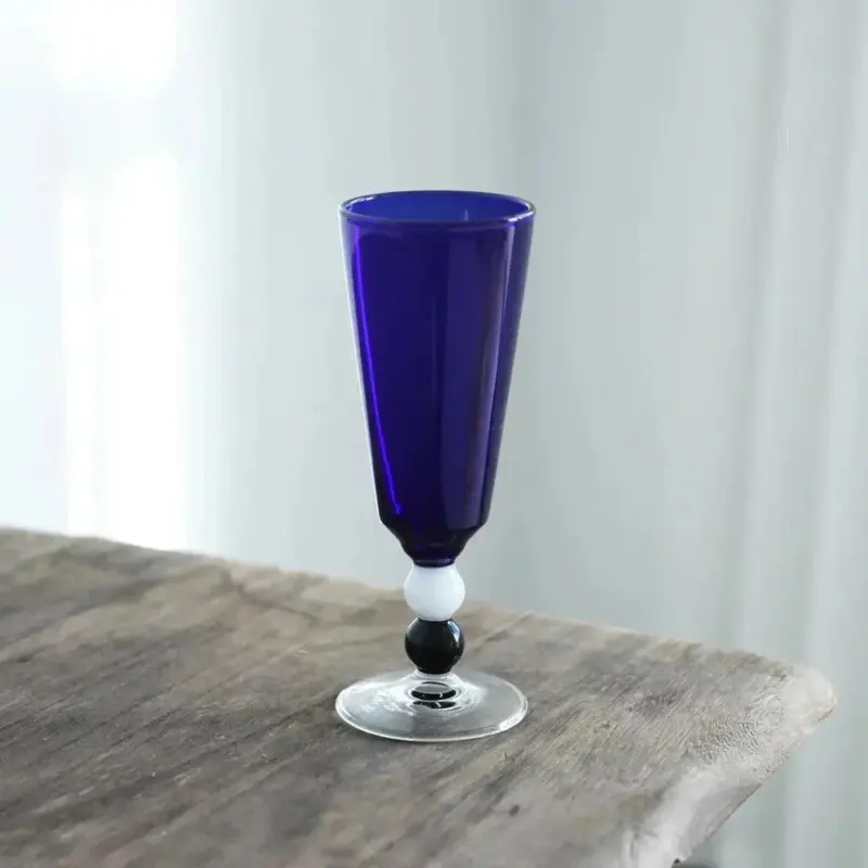Solid colour beaded stem glass