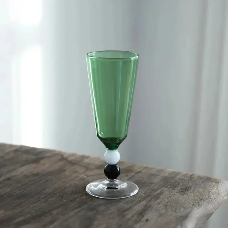 Solid colour beaded stem glass