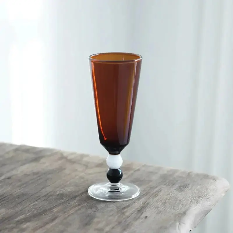 Solid colour beaded stem glass