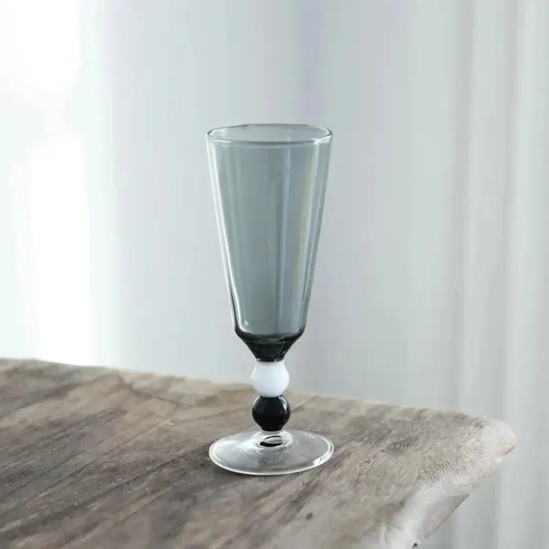 Solid colour beaded stem glass