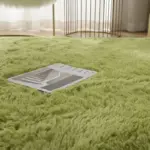 Solid colour plush soft rug