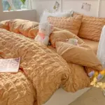 Solid colour seersucker single bedding set