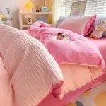 Solid colour seersucker single bedding set