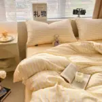 Solid colour seersucker single bedding set