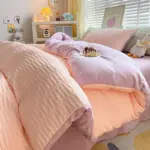 Solid colour seersucker single bedding set