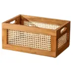 Solid wood rattan storage box