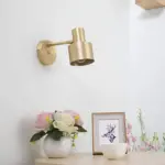Solluxe minimalistische wandleuchte goldenes metall xlumina