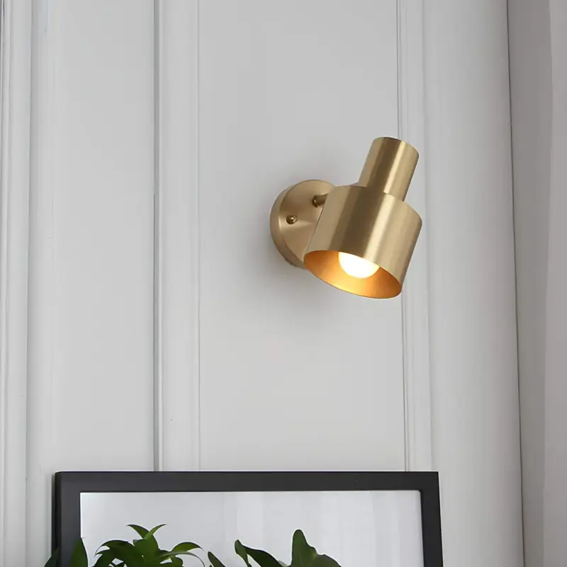 Solluxe minimalistische wandleuchte goldenes metall xlumina