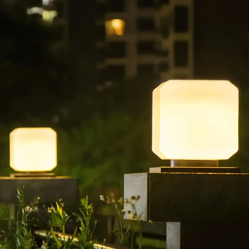 Sonnenordic solar gartenlaterne weiss schwarz kubus aussenbereich solarleuchte xlumina2