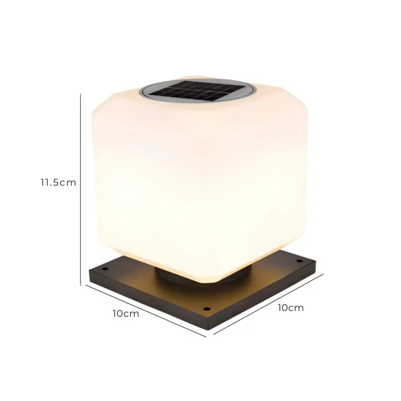 Sonnenordic solar gartenlaterne weiss schwarz kubus aussenbereich solarleuchte xlumina4