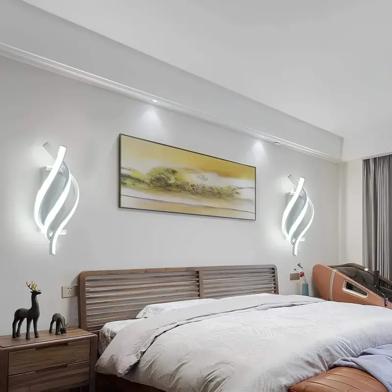 Spiral wandlampe modern design 15W 3000K wohnzimmer gestaltung licht xLumina