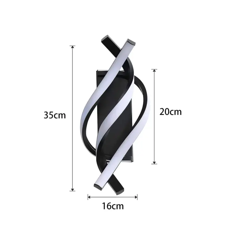 Spiral wandlampe modern design 15W 3000K wohnzimmer gestaltung licht xLumina