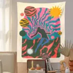 Spiritual psychedelic tapestry wall hanging