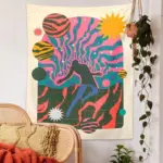 Spiritual psychedelic tapestry wall hanging
