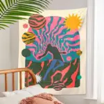 Spiritual psychedelic tapestry wall hanging