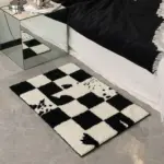 Splatter monochrome checkered mat patchandbagel 569439 22e9223d ac38 45dc ad24 29910c10b95b