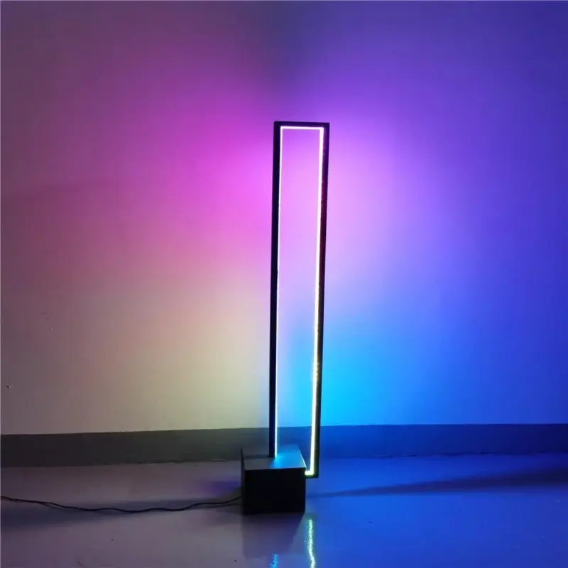 Square elegant floor lamp rgb changing n main
