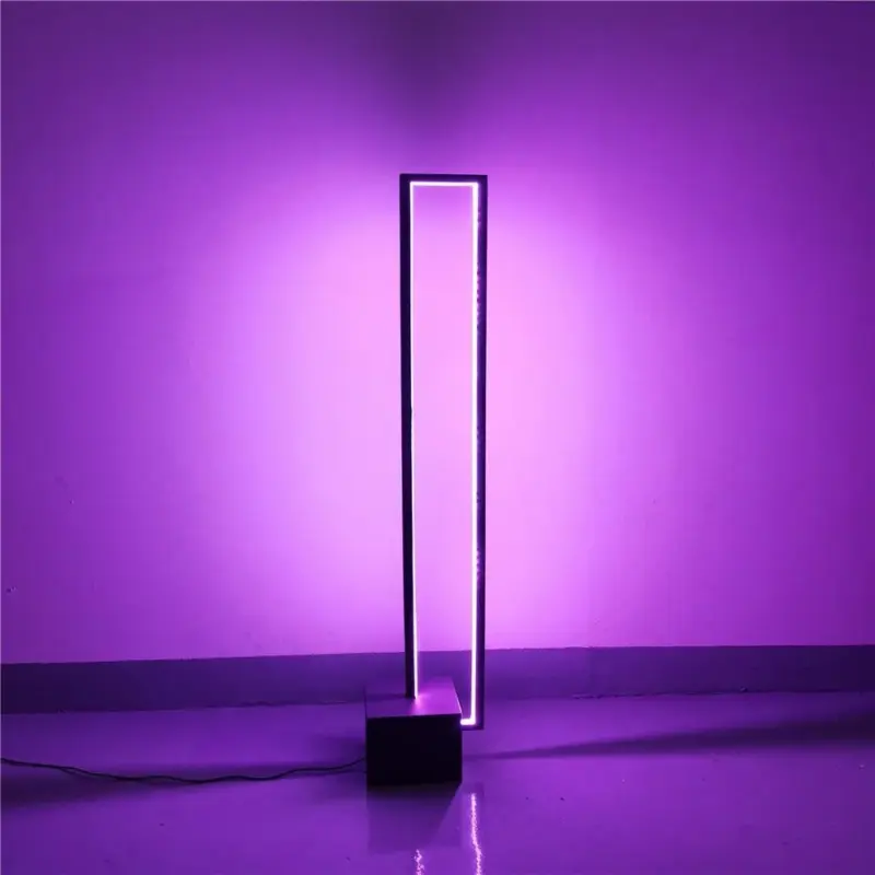 Square elegant floor lamp rgb changing n main