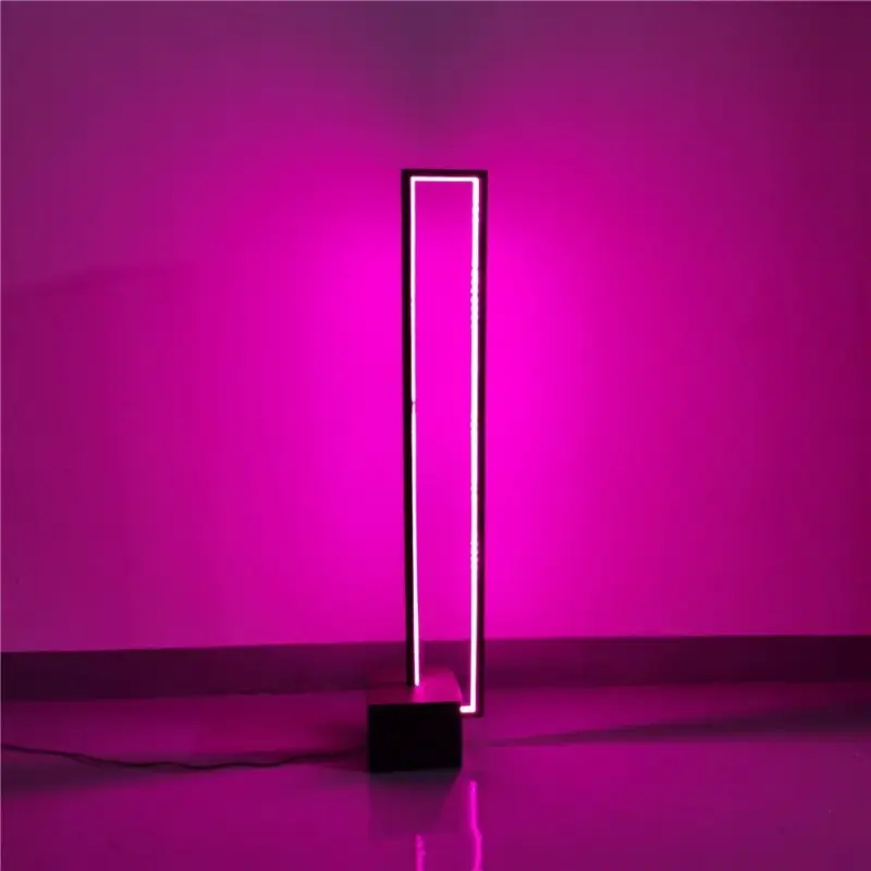 Square elegant floor lamp rgb changing n main
