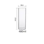 Square heat resistant glass coffee mug sets